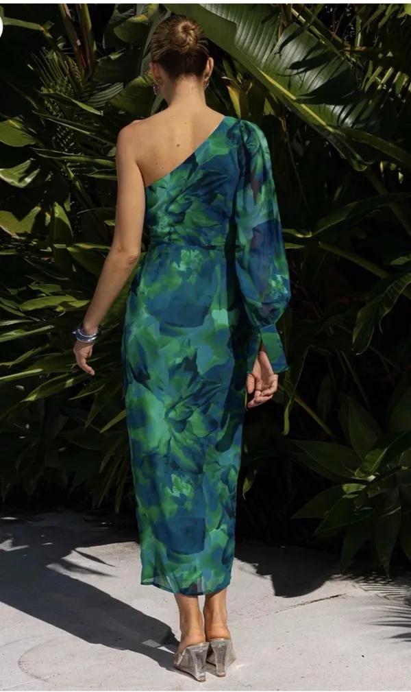 Runaway The Label Calista Green Midi Dress Size 12 NWT - Image 3