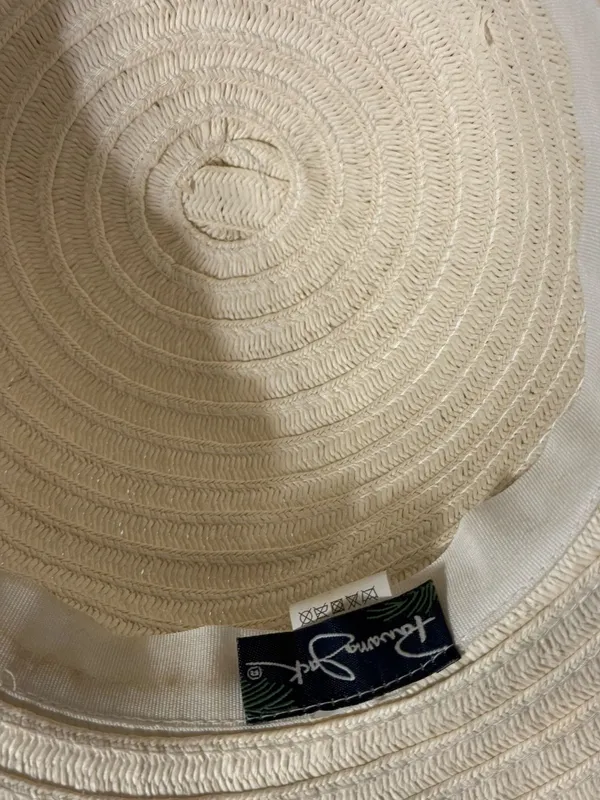Panama Jack Cream Straw Sun Hat Wide Brim Floppy Summer Beach Resort - Image 4