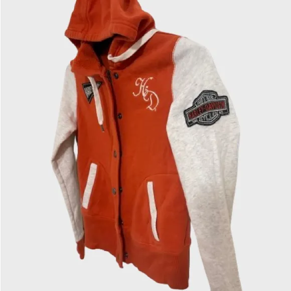 Harley-Davidson Burnt Orange and Cream Sweatshirt - Image 3