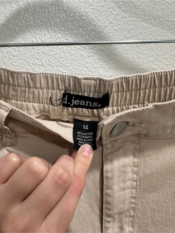 d. jeans Beige Cargo Joggers with Elastic Cuffs - Image 2