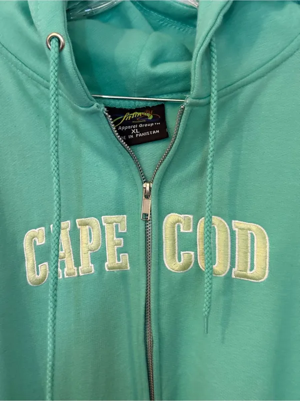 Cape Cod Mint Green Zip Hoodie Vacation Size XL - Image 2