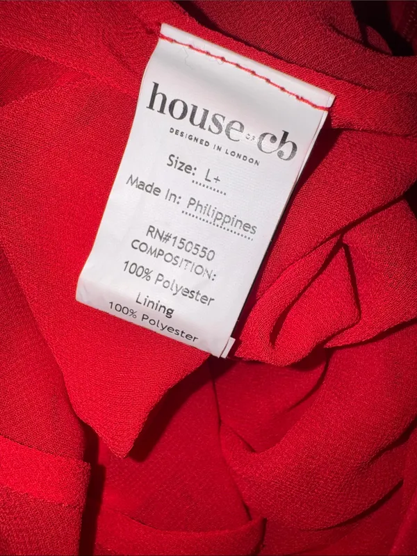 NEW House of CB Anastelle Bead Embellished Satin Mermaid red Gown Sz L+ XL - Image 10