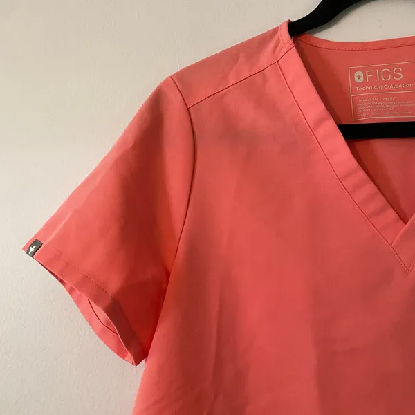 FIGS Neon Pink Catarina Scrub Top Uniform Nurse Doctor Women's size Small - Image 3