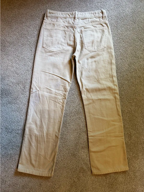 ZARA Cream Straight Leg Cargo Pants - Image 6