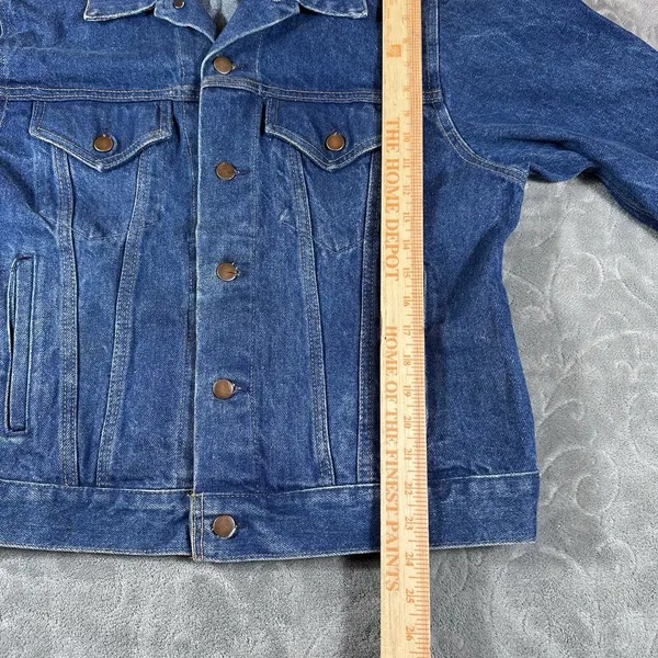 VTG Nutmeg Mills Denim Jacket Womens Large Trucker Heavyweight Retro 90s Y2K USA - Image 6
