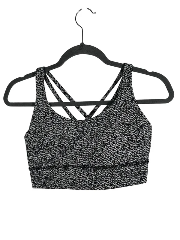 Lululemon Energy Bra Long Line Medium‎ Support B-D Cup Herringbone Black Size 8 - Image 3