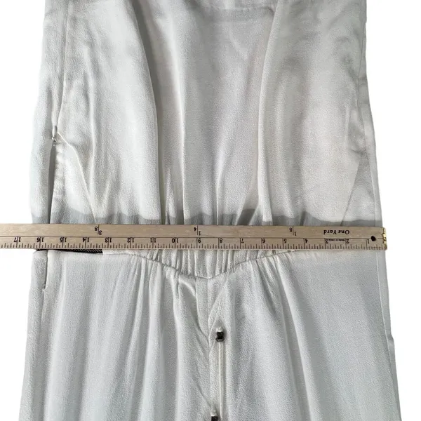 REVOLVE IKKS Dress US 6 EU 38 White Viscose Lace Up Pockets Sporty Casual Chic‎ - Image 8