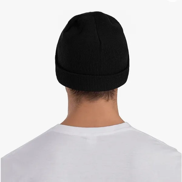 Black Knit Beanie with Armenian Flag Logo Design - Image 4