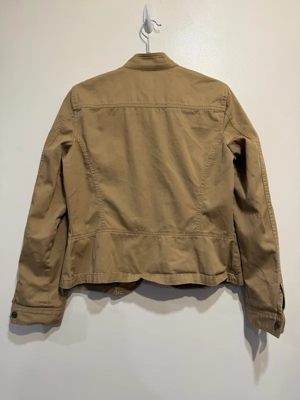Chaps Denim Women’s Tan Utility Jacket 100% Cotton  Size Medium - Image 5