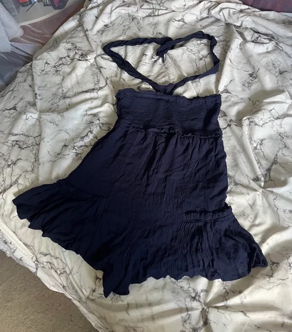 Venus navy halter tie romper - Image 6