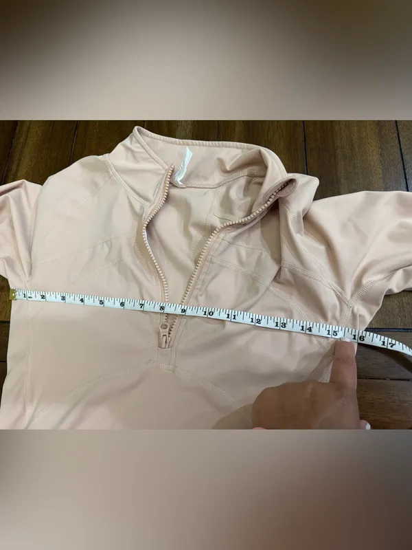 Amazon Slim Fit Yoga Half Zip Top Tan Pink Size S - Image 6