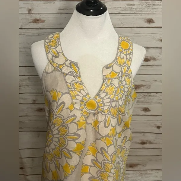 LOFT linen sleeveless sunflower sundress - Image 3