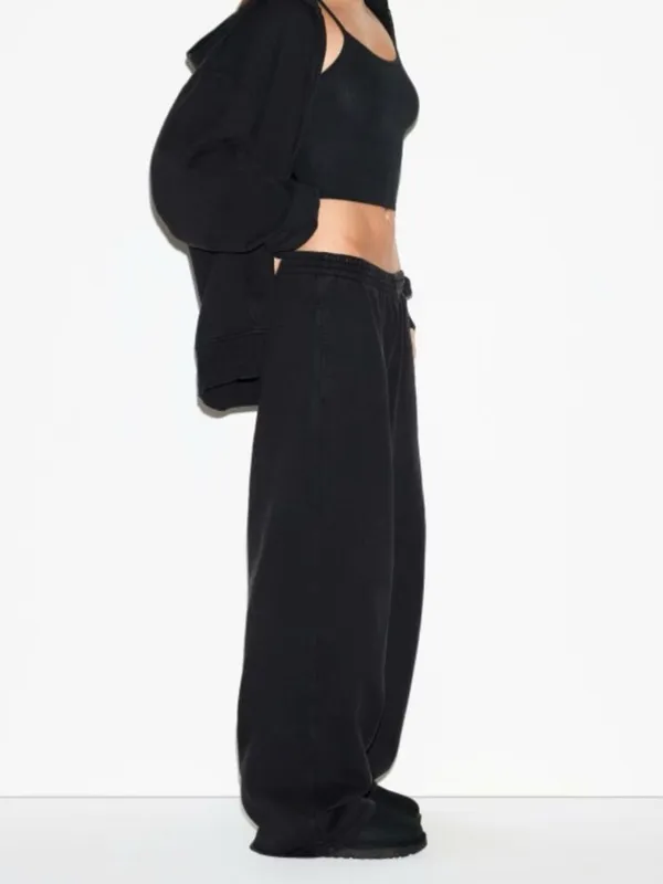 Skims (Gar) Boyfriend Fleece Baggy Sweatpant | Color WASHED ONYX | Size XS - Image 2