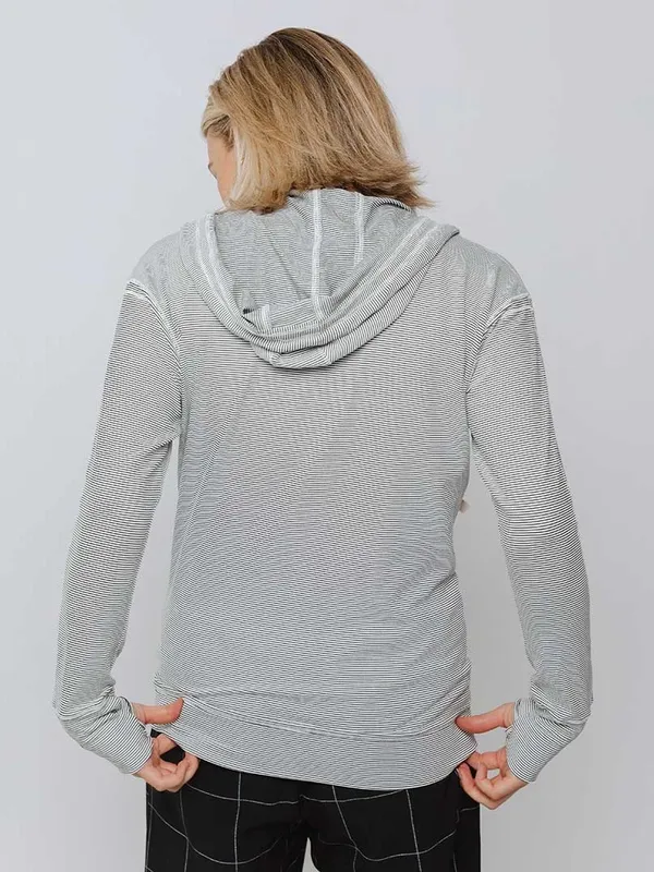 Albion lightweight zip up hoodie sweet stripes size large - Image 2