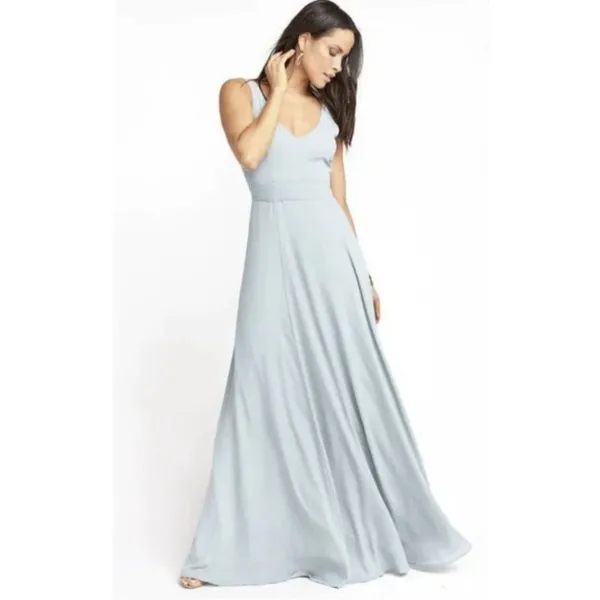 Show Me Your Mumu Jenn Maxi Dress in Silver Sage Crisp Blue‎ V Neck| XL | NWT - Image 16