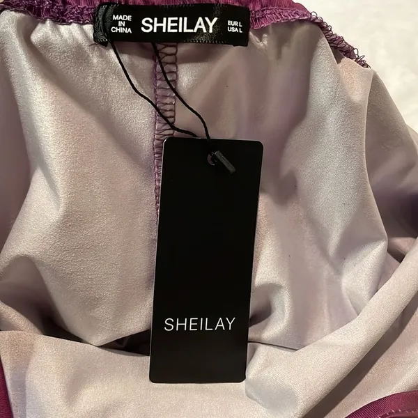 Sheilay- NWT Purple & White Floral Maxi Dress w/Criss Cross Back Straps- Size L - Image 3