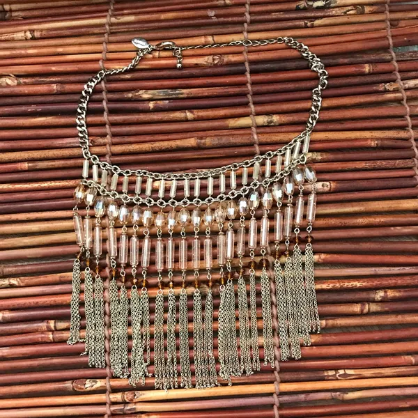 Chico’s Tassel Bibb Necklace Glass Beading - Image 6