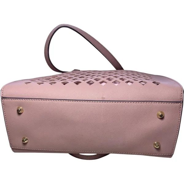 Trina Turk Pink Lattice Handbag with Floral Liner – summer bag - Image 6