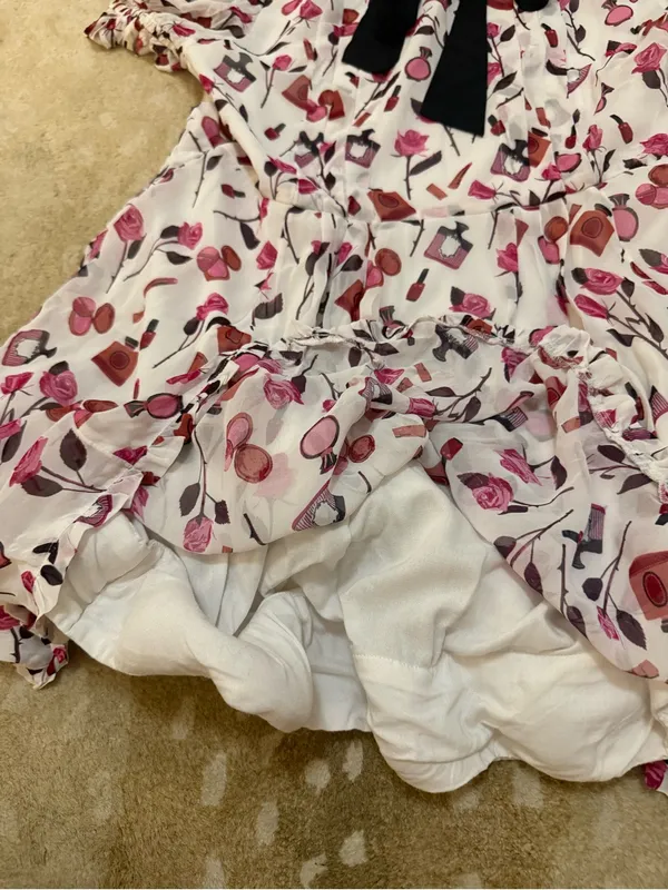 Maeve Anthropologie Floral Perfume Print Puff Sleeve Dress XLP Plus Petite - Image 6