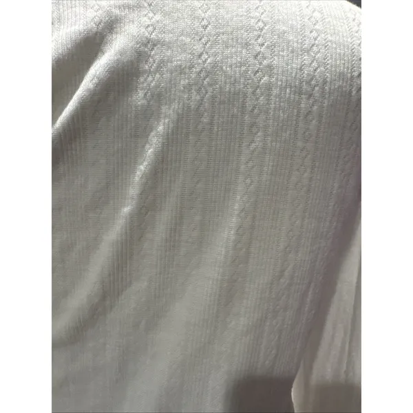 Wild Fable Women Large Trendy Square Neck White Long Sleeve Pointelle Shirt New - Image 3