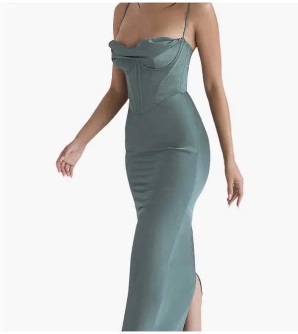 House of CB Charmaine Forest Corset Maxi Dress XS - Image 3