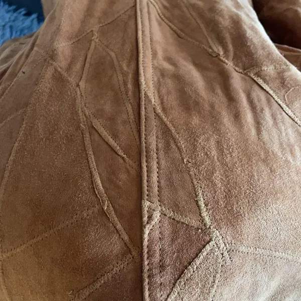 JUICY LUCY Tan/Brown Leather Suede Jacket Size M - Image 8