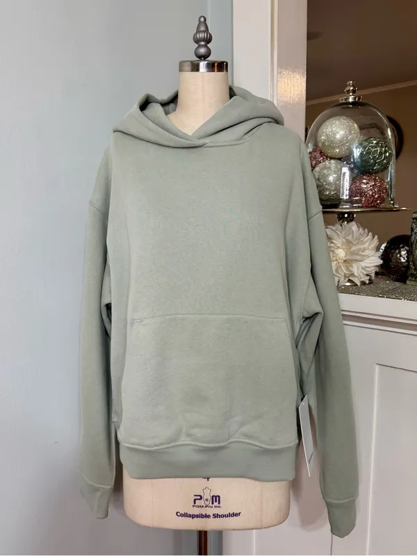 Women's Steady State Oversized Fog Green Athletic Hoodie Sweatshirt Medium NWT - Image 4