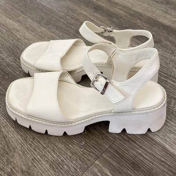 Dream Paris 90s y2k chunky white lug sole sandals 9 - Image 7
