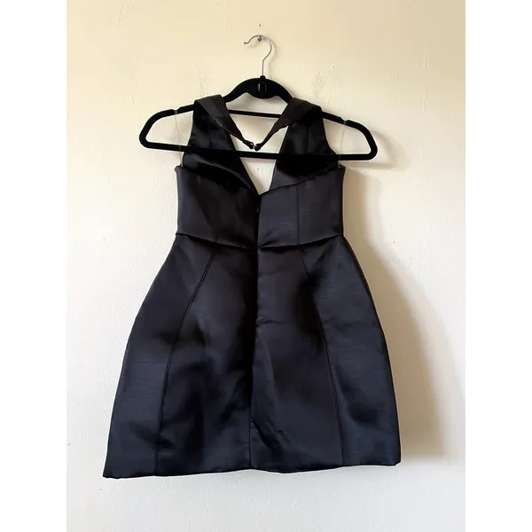 Oh Polly Harmonia Halterneck Structured Tulip Mini Dress in Black Size 2 New CLM - Image 5