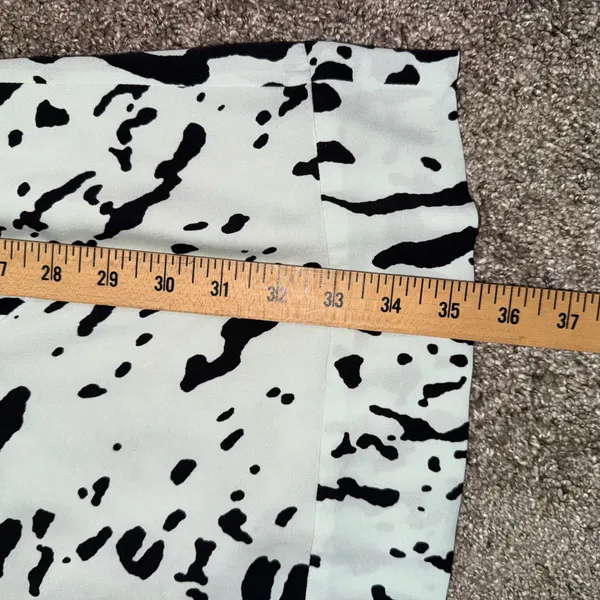 Diane von Furstenberg Draped Silk Dress Women 6 Mint Black Animal Print Exc - Image 6
