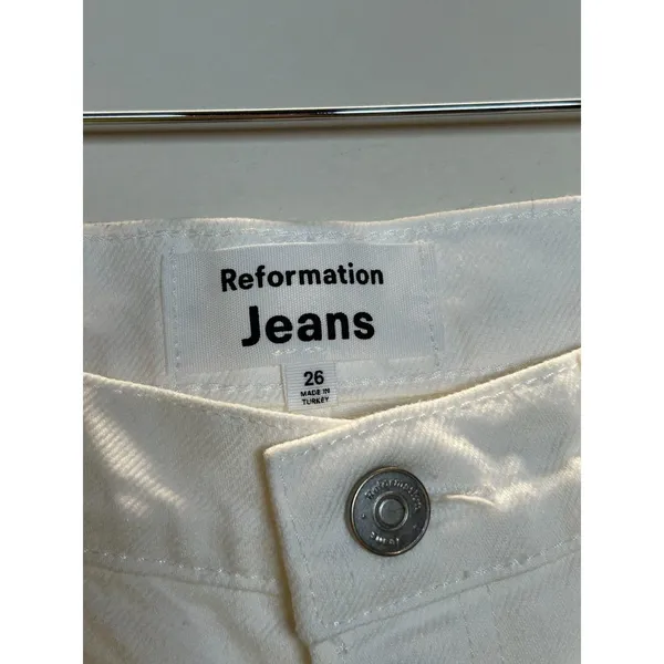 Reformation Jeans Pants Women 26 White Floral Embroidered Straight Leg New Denim - Image 4