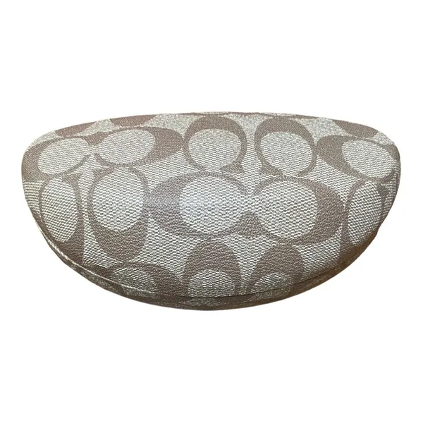 Coach Signature C Khaki Brown Hard Clamshell Eyeglass Sunglasses Case Canvas - Image 3