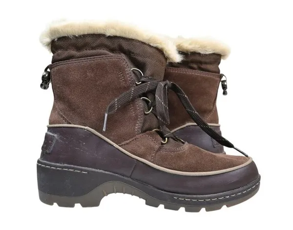 Sorel Womens 6 Tivolli III Snow Leather Suede Faux Fur Boot in Brown - Image 3