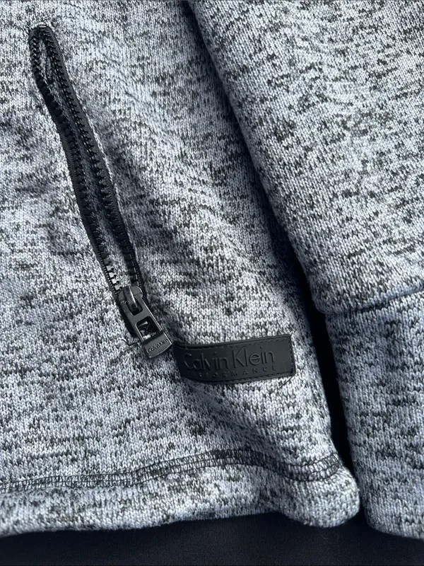 Calvin Klein Heather Gray Full-Zip Bomber Jacket - Image 3