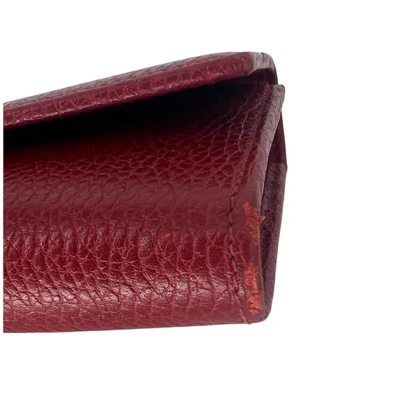 Gucci GG Marmont Continental‎ Wallet Hibiscus Red Pebbled Leather Wallet - Image 9