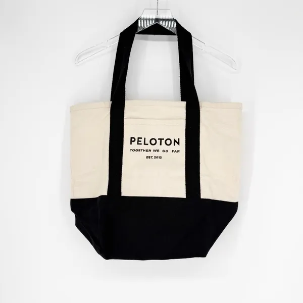 Peloton Together We Go Far Tote Bag Black‎ Canvas Gym Travel - Image 2