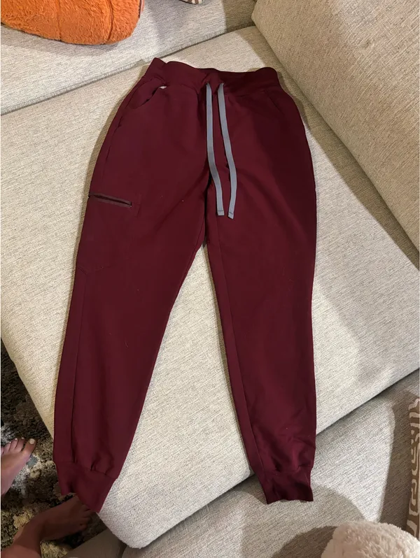 Maroon FIGS Scrub Set Jogger - Image 3