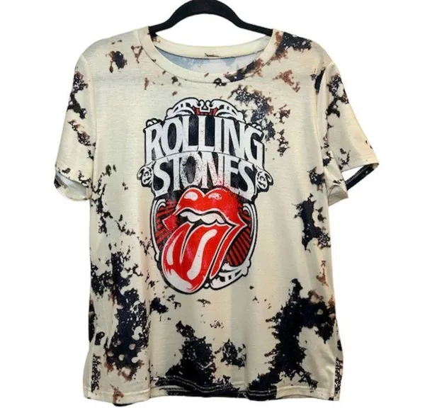 Tie Dye Rolling Stones Graphic Print T-shirt. New. Size 2X - Image 4