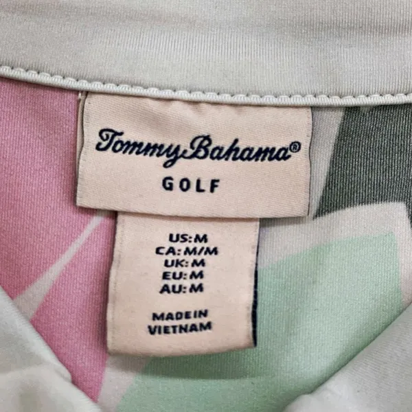 Tommy Bahama Floral 1/4 Zip Sleeveless Golf Polo Shirt - Image 3