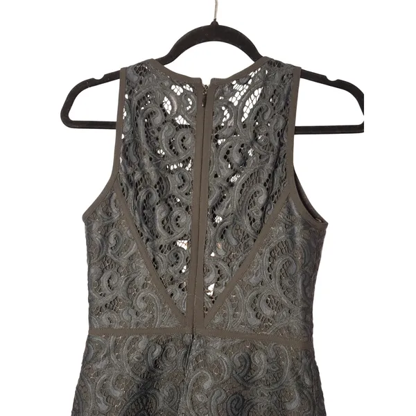 BCBGMAXAZRIA Dress‎ 2 Black Lace Tiered Sleeveless Hanah Cocktail Gothic Chic - Image 5