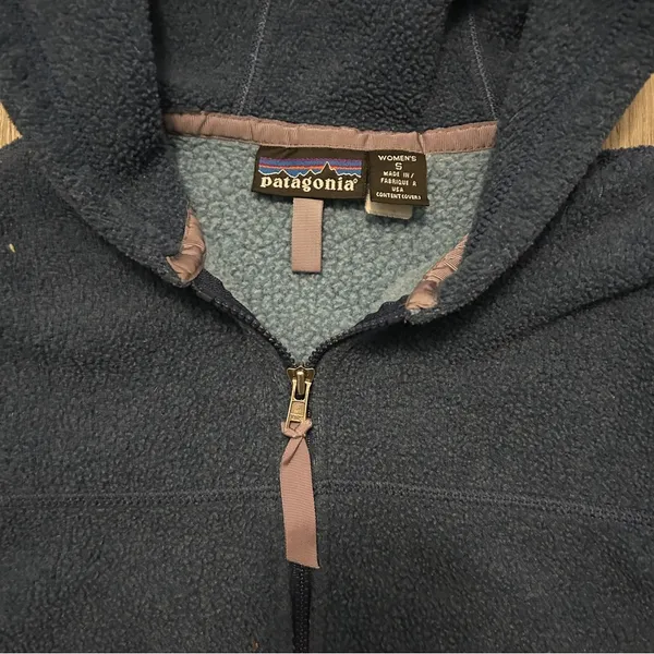 Patagonia Synchilla Full Zip Fleece Sherpa Vintage 90s Hoodie Jacket Made In USA - Image 3