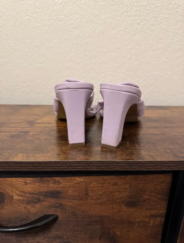 Boston Proper Lavender Knot-Front Block Heel Mules - Image 2
