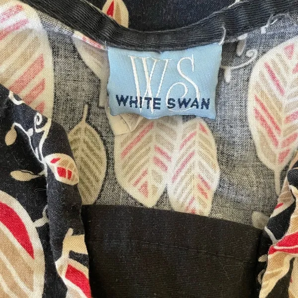 White Swan‎ Women Scrub Top XL Foliage Print Medical Uniform Nurse Workwear Fall - Image 8