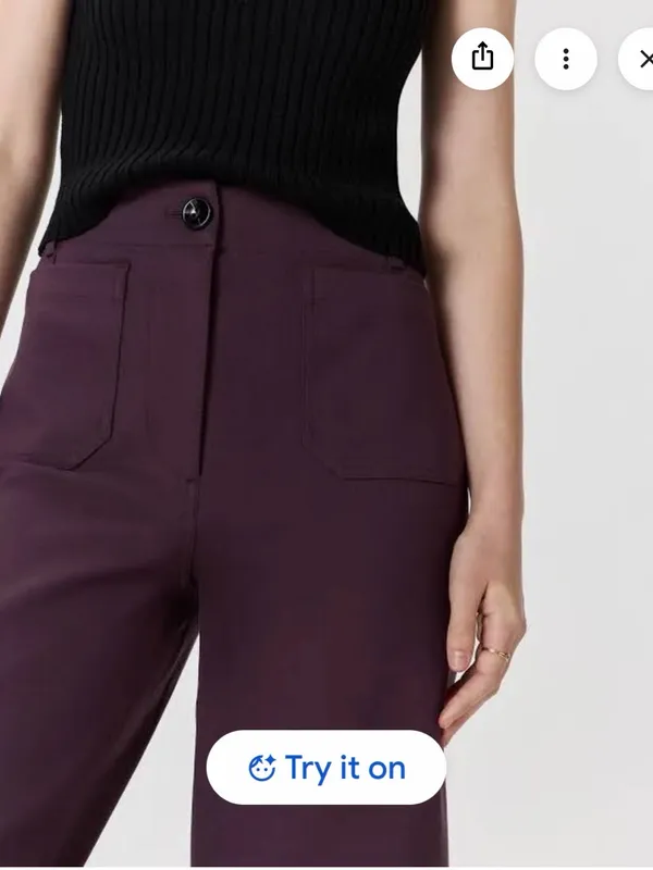 Women's Quince Ultra-Stretch Ponte Cropped Wide Leg Pants Dark Purple 0 - Image 4