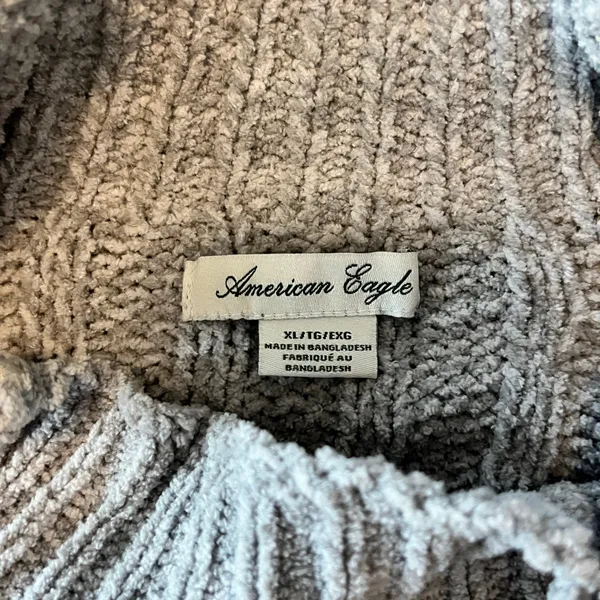 Womens American Eagle Grey Cropped Knit Sweater - XL - Image 6