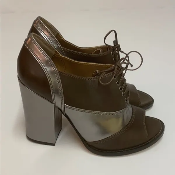 Daniblack open toed shoe booties size 8.5 A14‎ Brown - Image 5