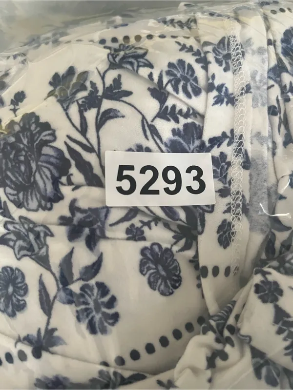 Blue White Floral Smocked Maxi Dress 1X Cottagecore Euro Summer Coastal Vacation - Image 9