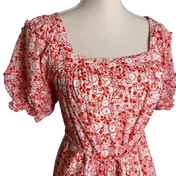 Olivia James Red White Floral Mini Dress XS - Image 3
