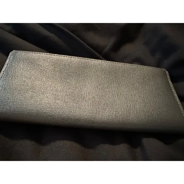 Furla Gray Textured Leather Continental Wallet Card Holder Clutch‎ Italy - Image 3
