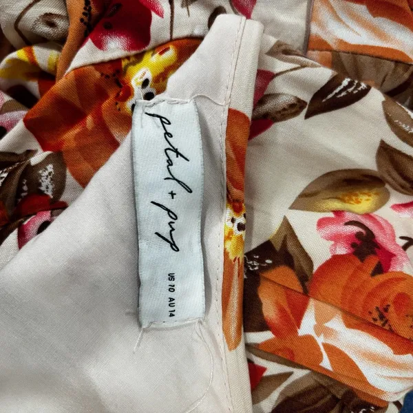 Petal & Pup Women’s Marietta Dress Size 10 Orange Floral - Image 5
